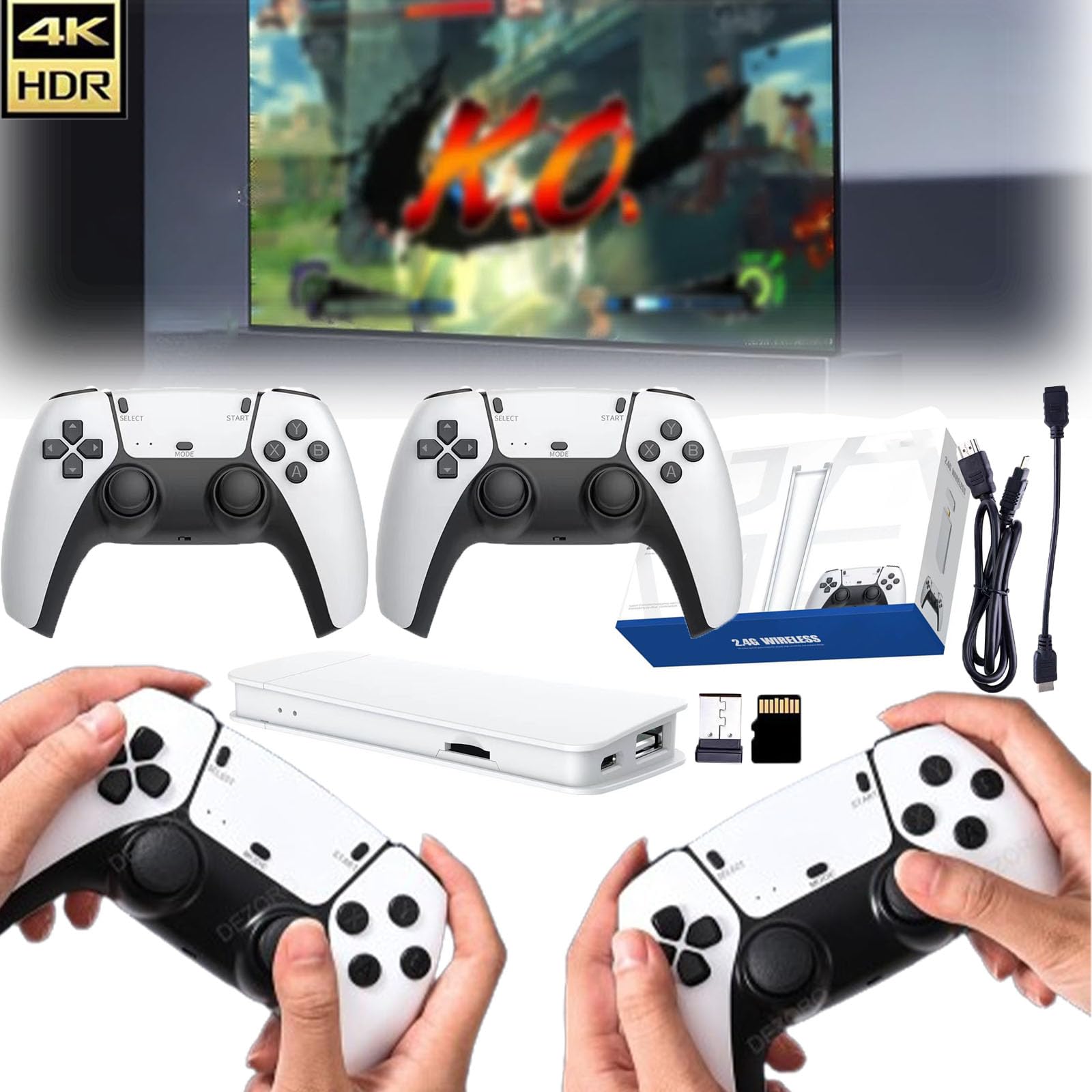 4K HDR Slim Gaming Console with Wireless Multiplayer Controllers