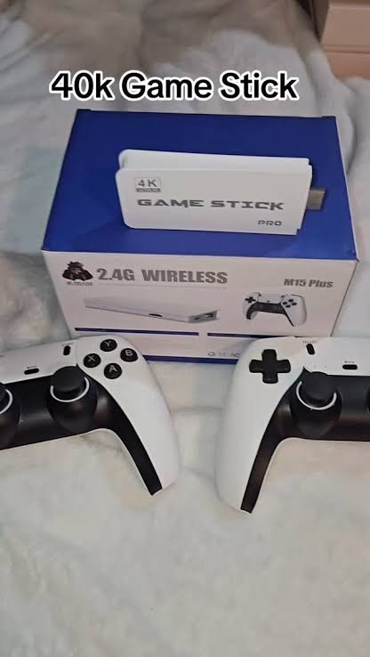 M15 Plus 4K Game Stick with 40,000 Games and Wireless Controllers
