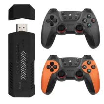Game Stick Lite with Switch-Style Pro Controllers (Black & Orange)