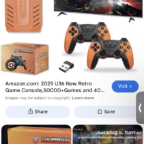 U36 4K Retro Game Console with 50,000+ Games (Orange Edition)