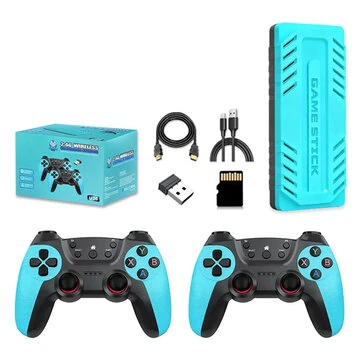 Cyan Edition Wireless Game Stick with Matching Switch-Style Controllers