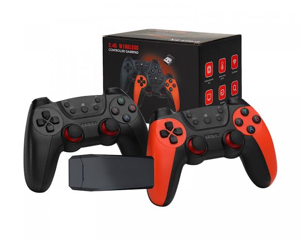 Wireless Pro Controller Set — Black & Red Pair with USB Receiver