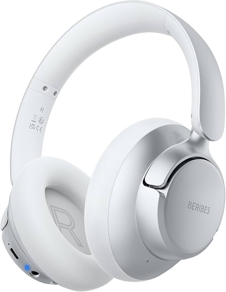 Premium ANC Over-Ear Wireless Headphones — Studio White