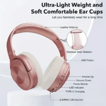 Ultra-Light Rose Gold Wireless Headphones — Premium Build
