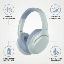 Premium ANC Wireless Headphones — Powder Blue Edition