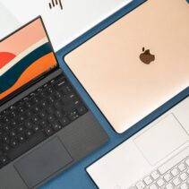 Premium Laptop Comparison Set — Top-Down Editorial