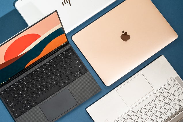 Premium Laptop Comparison Set — Top-Down Editorial